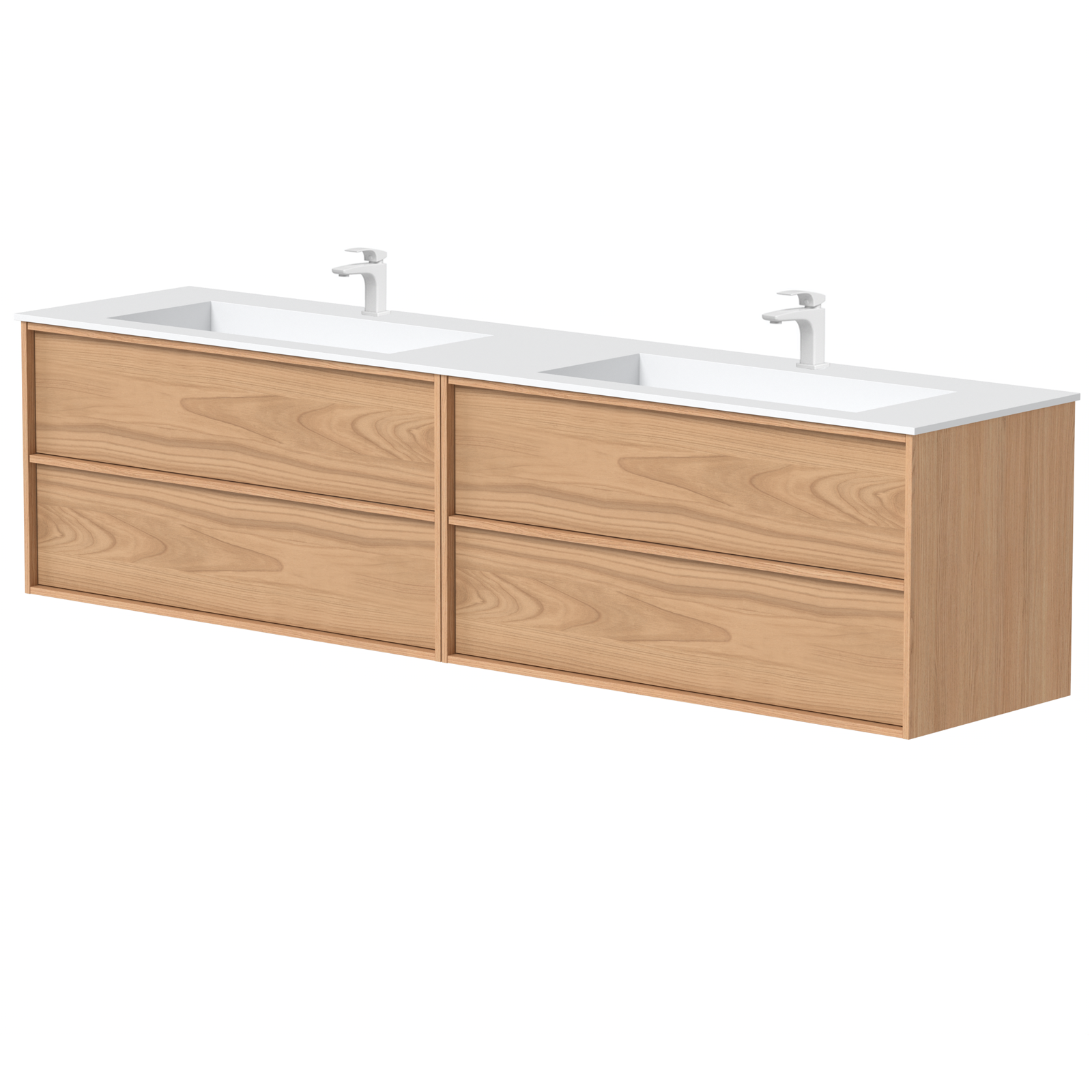 KAMĖ HOME Doppel-Waschtischunterschrank mit CORIAN – Variante 4