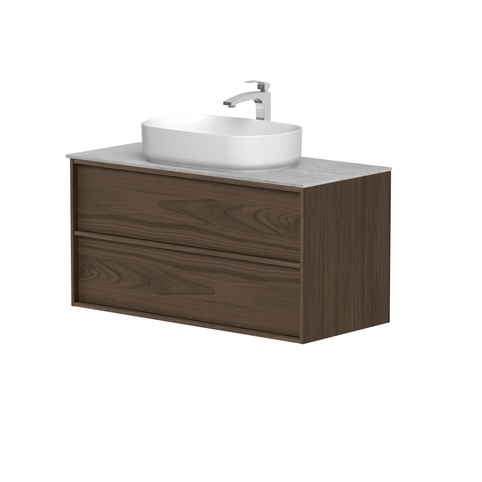 KAMĖ HOME Waschtischunterschrank für Aufsatzwaschbecken mit DEKTON – Variante 3