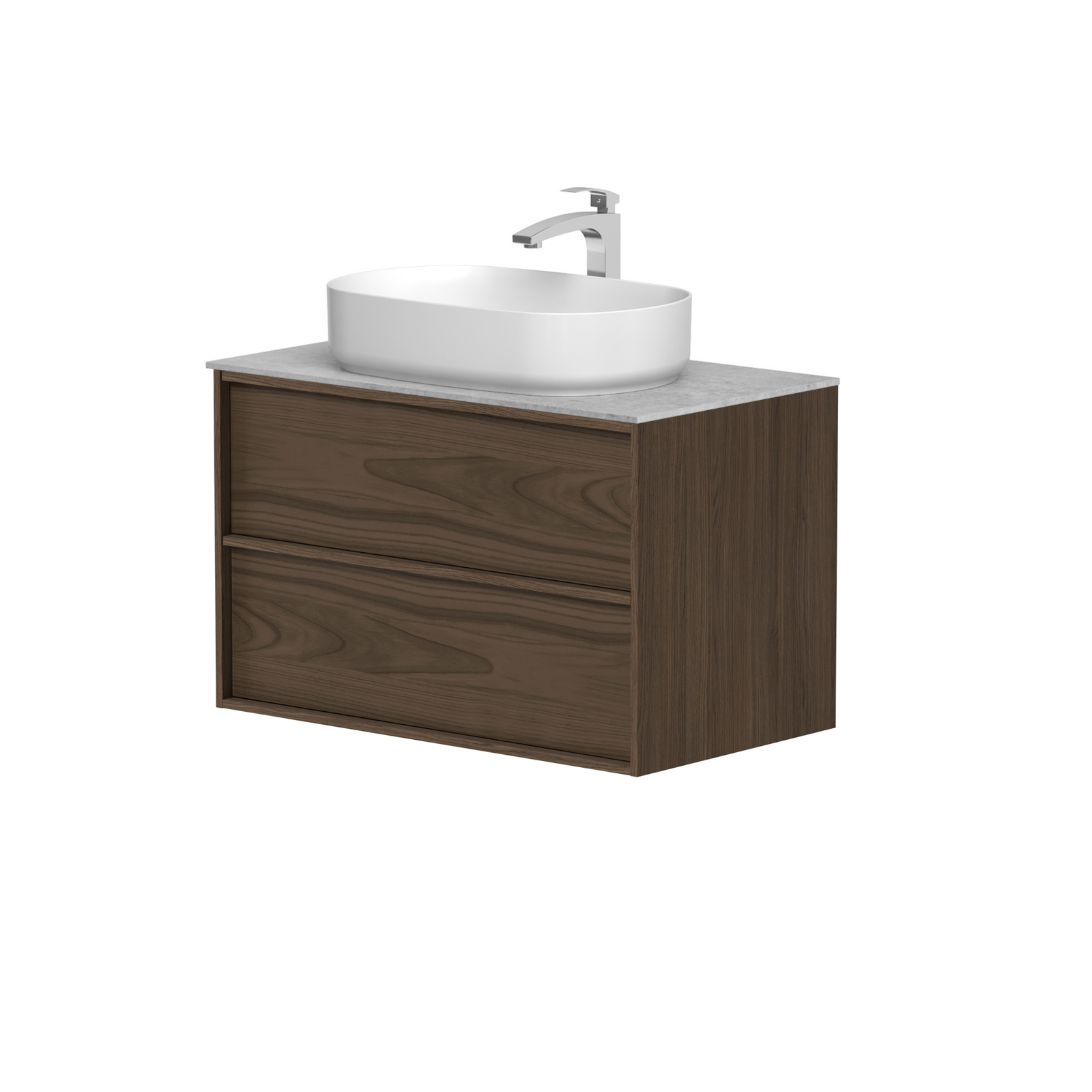 KAMĖ HOME Waschtischunterschrank für Aufsatzwaschbecken mit DEKTON – Variante 5