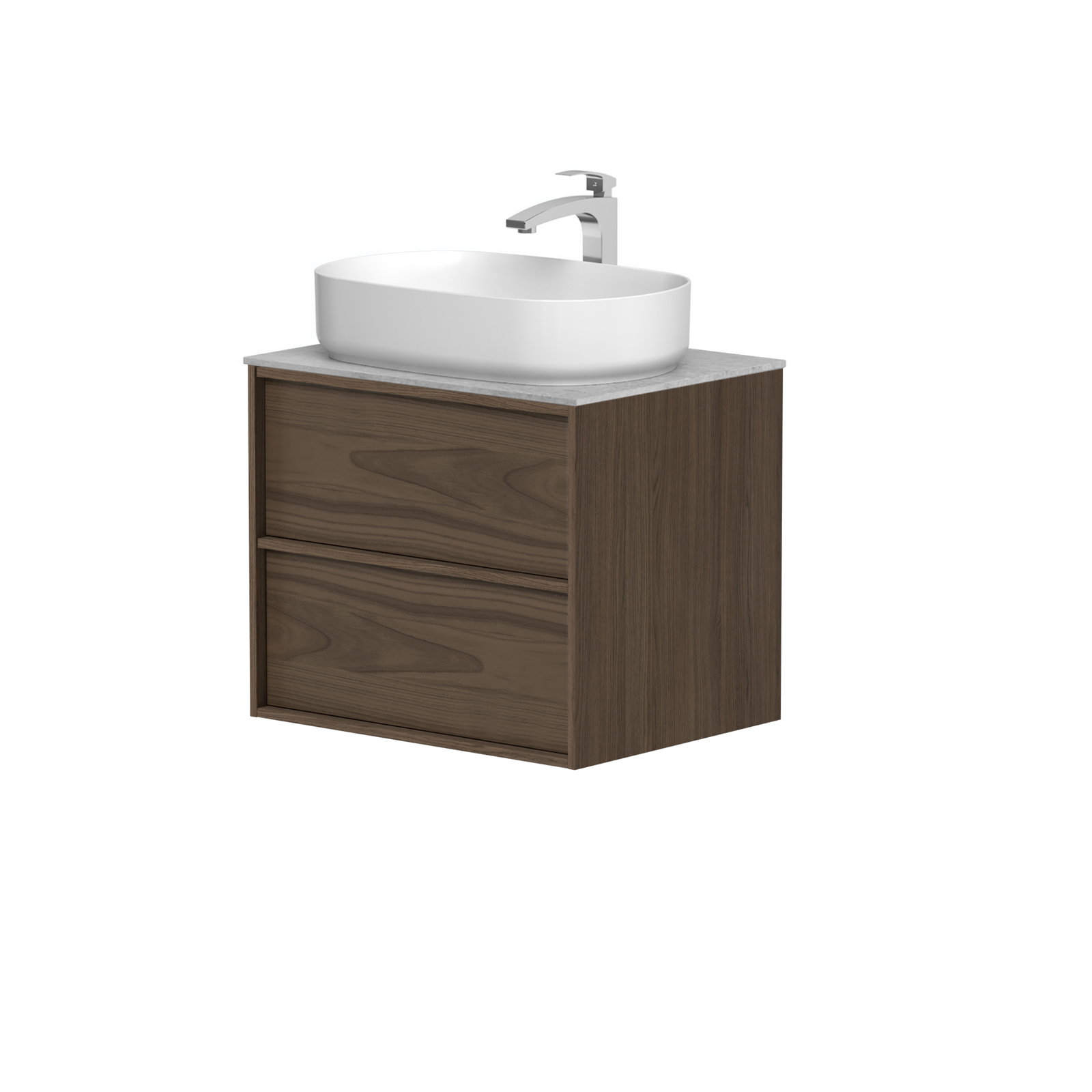 KAMĖ HOME Waschtischunterschrank für Aufsatzwaschbecken mit DEKTON – Variante 7