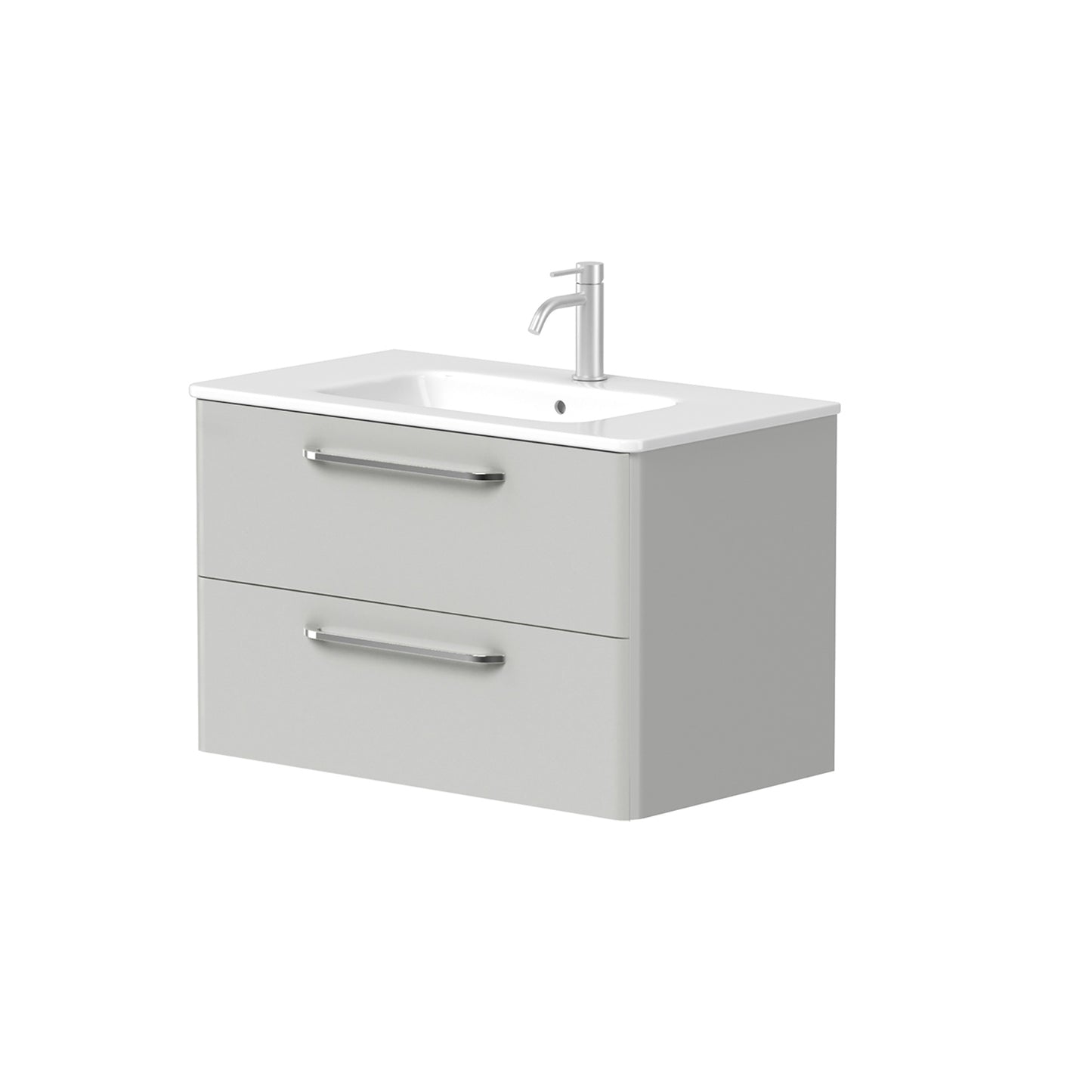 KAMĖ SOFT Waschtischunterschrank mit Waschbecken – Chromgriffe – Variante 1