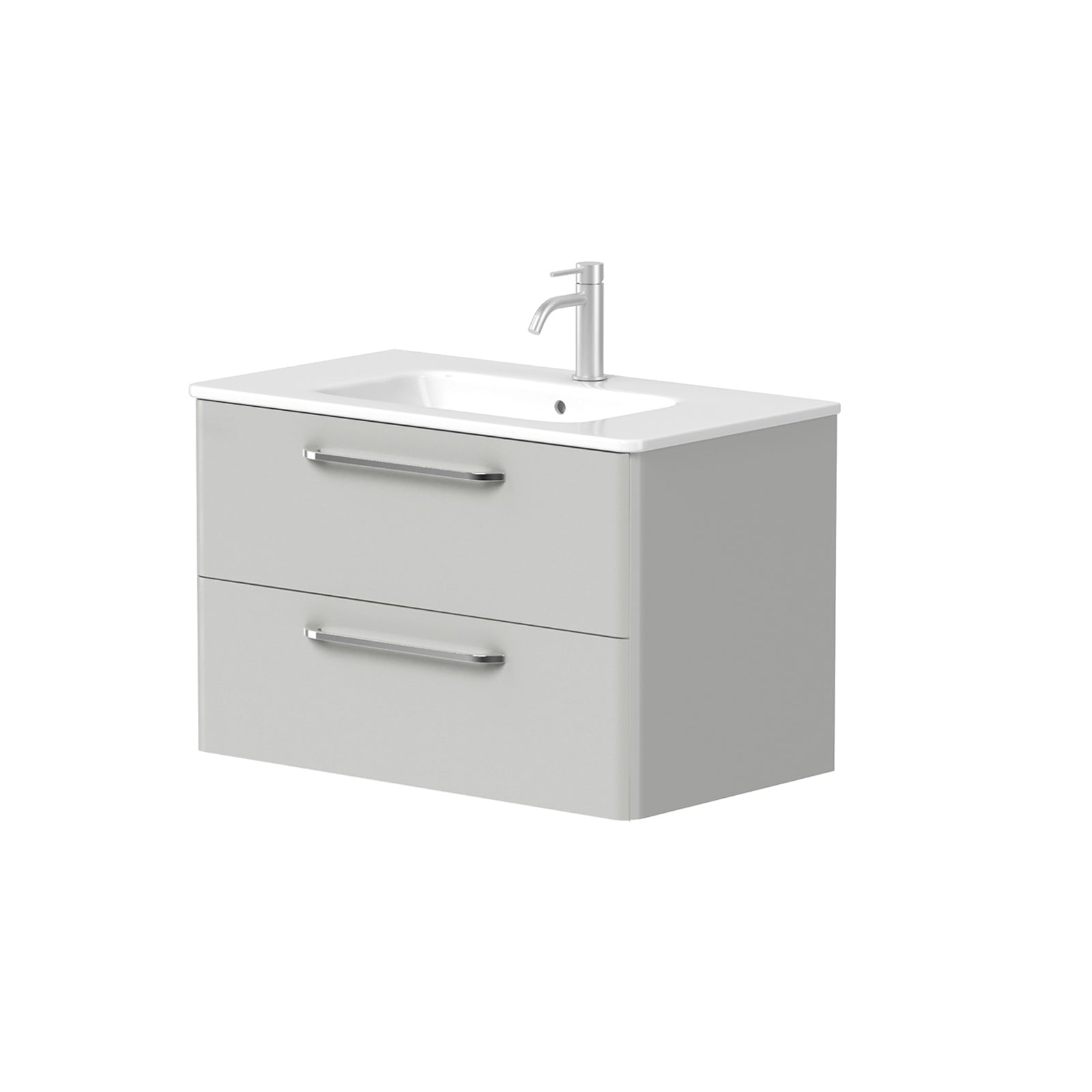 KAMĖ SOFT Waschtischunterschrank mit Waschbecken – Chromgriffe – Variante 1