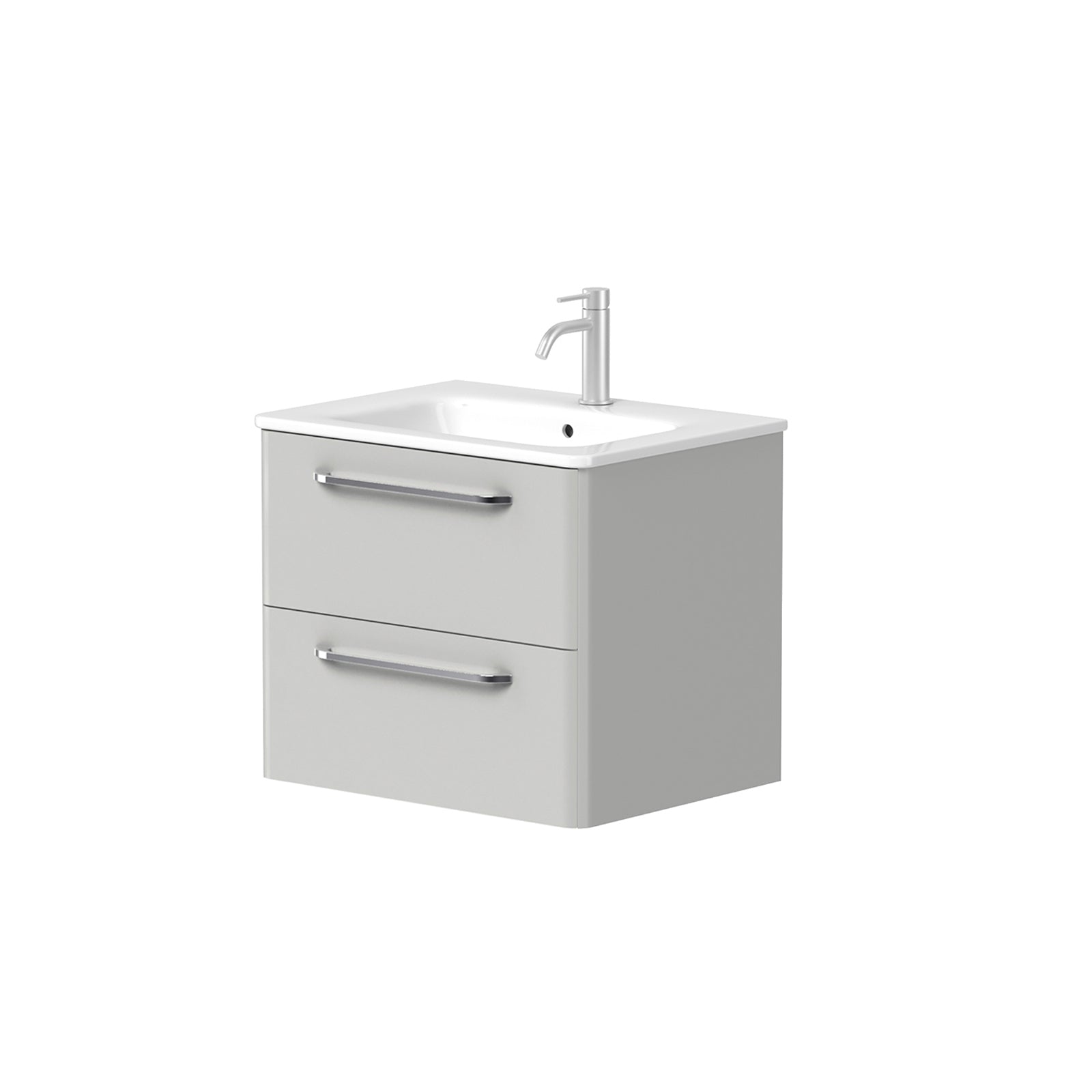 KAMĖ SOFT Waschtischunterschrank mit Waschbecken – Chromgriffe – Variante 3