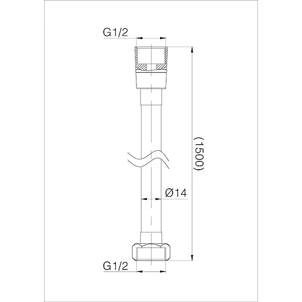 Caral Brauseschlauch 150 cm Edelstahl gebürstet