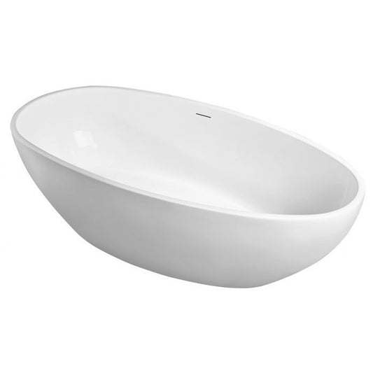 Ellipse freistehende Badewanne Acryl 180 x 90 x 60 cm weiß