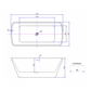 Larx freistehende Badewanne Acryl 170 x 78 x 63 cm weiß