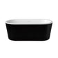 Nero freistehende Badewanne Acryl 177,5 x 79,5 x 58,5 cm schwarz/weiß